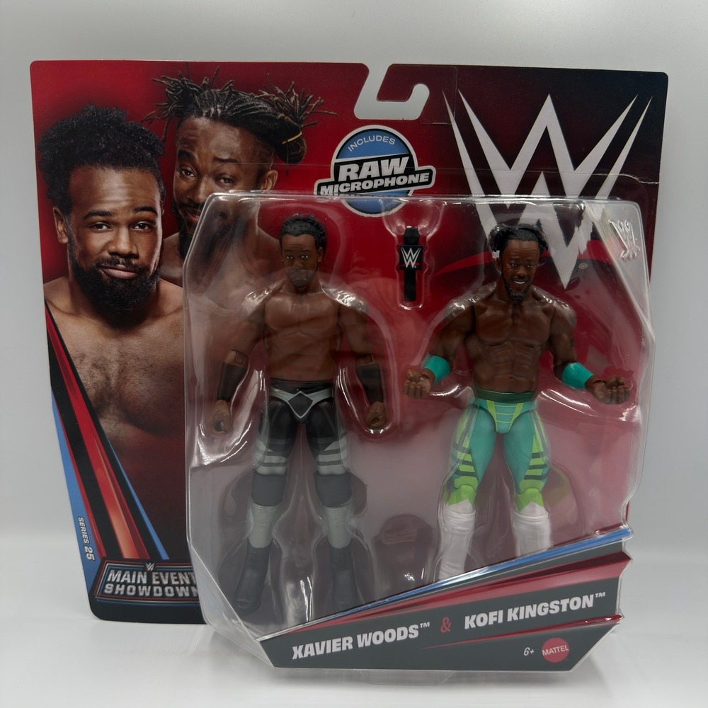 WWE Mattel Main Event Showdown Series 25 Xavier Woods Kofi Kingston 2-Pack New